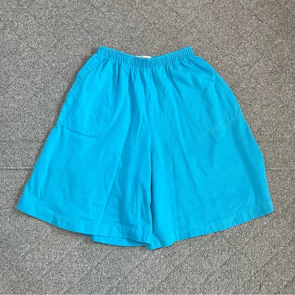 Rugged Wear Ltd Narragansett Knit Shorts Womens Size Medium Blue Pockets Baggy